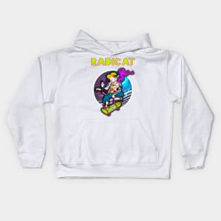 Radicat: cool cat skating Kids Hoodie